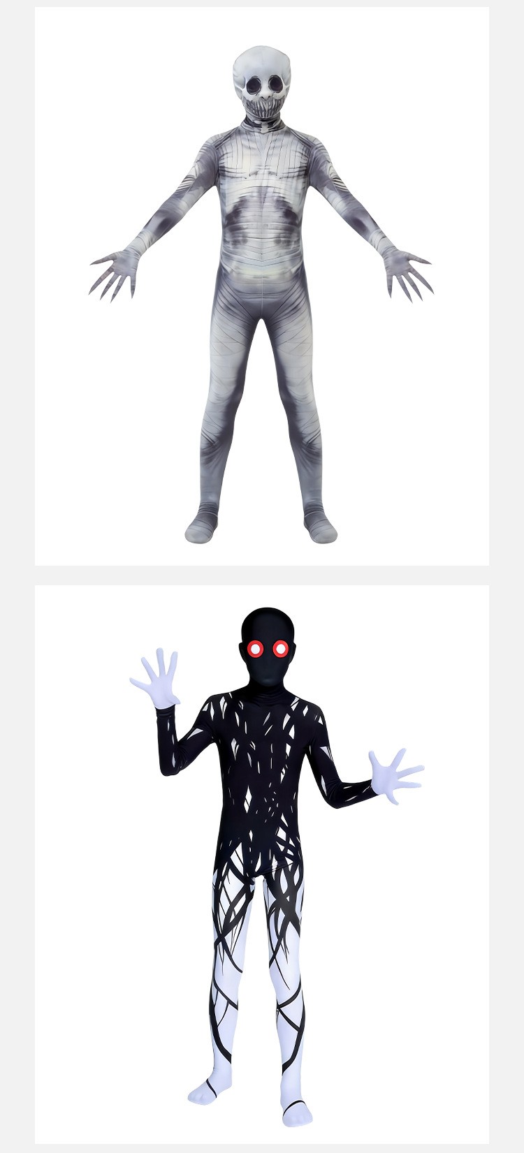 Kids Zombie Skeleton And Red-Eyed Tree Monster Cosplay Bodysuit For Halloween