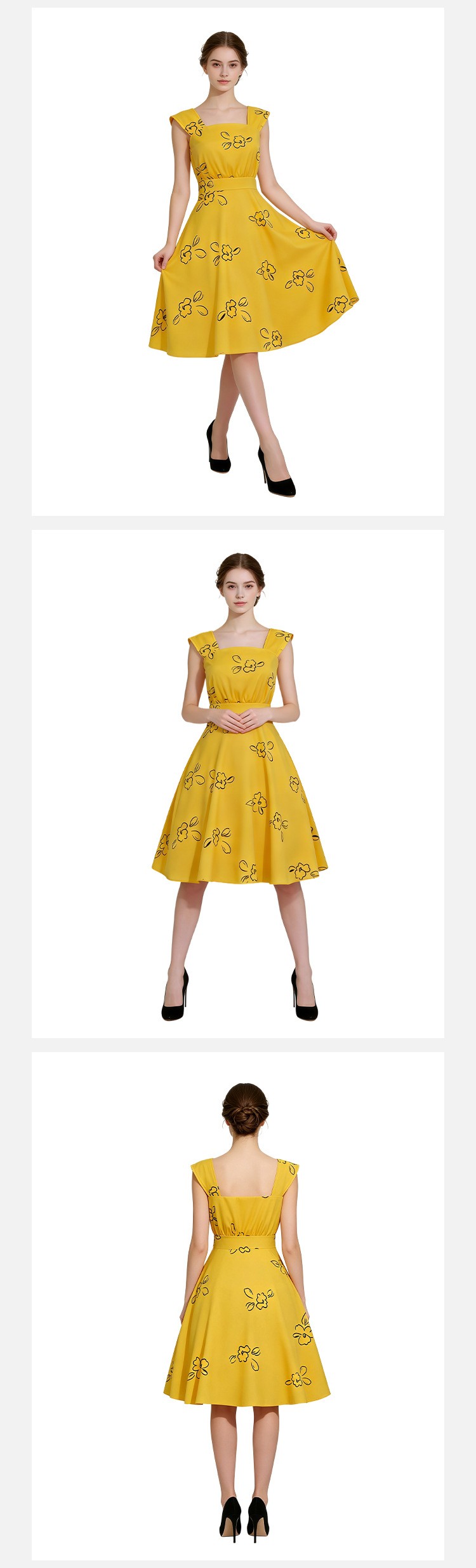 La La Land Mia Yellow Dress Cosplay Costume For Halloween