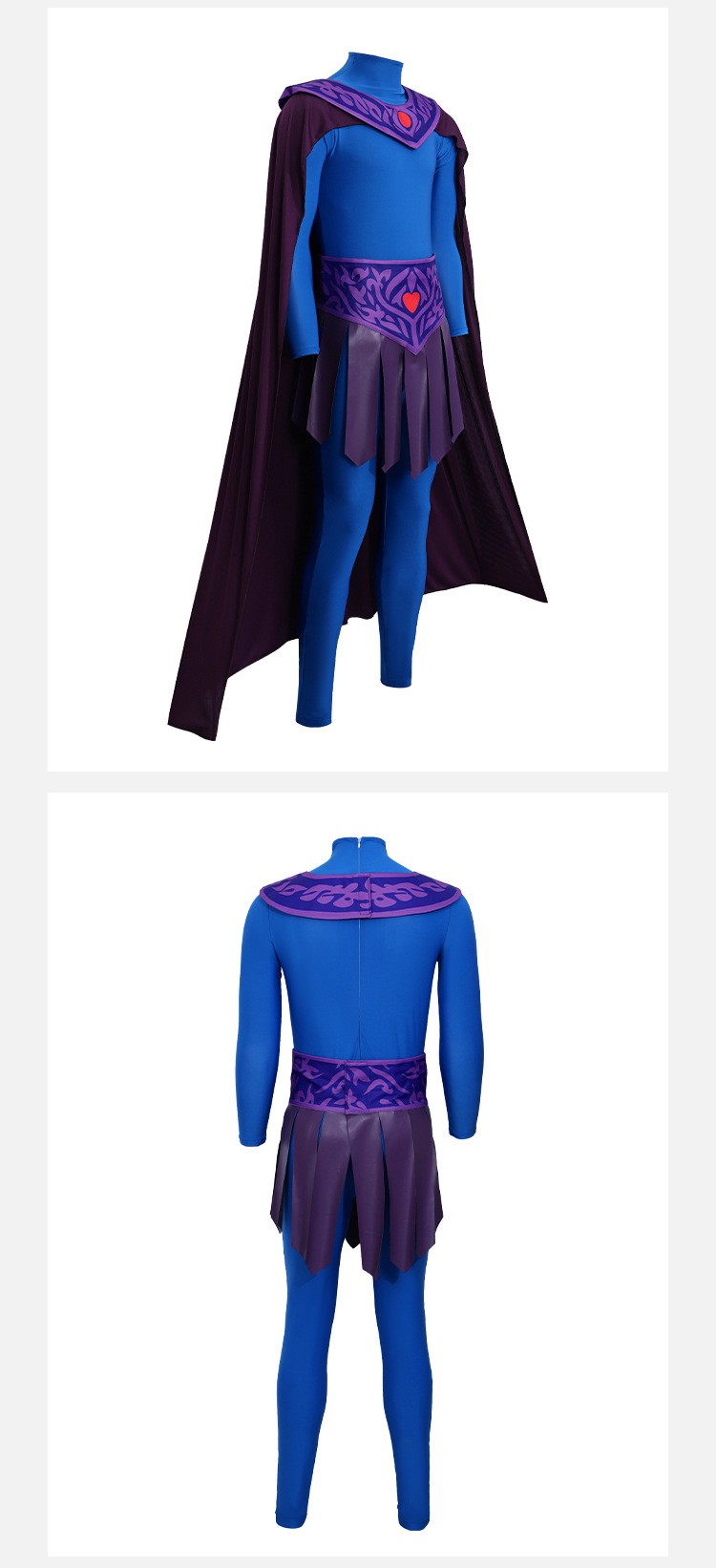 Masters Of The Universe Skeletor Cosplay Bodysuit With Cape For Halloween
