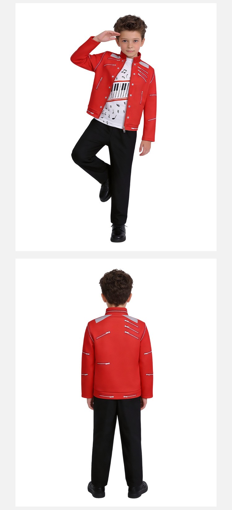 Michael Jackson Red Printed Cosplay Costume For Halloween