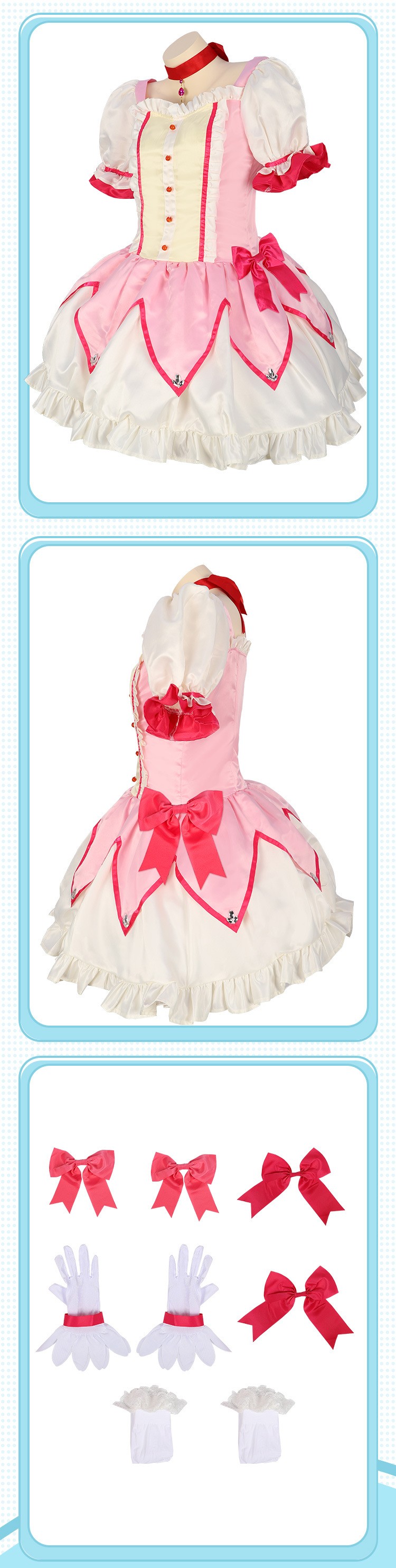Madoka Magica Madoka Kaname Cosplay Costume For Halloween