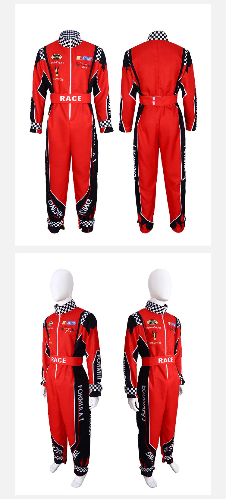 Racing Driver Jumpsuit Cosplay Costume For Halloween