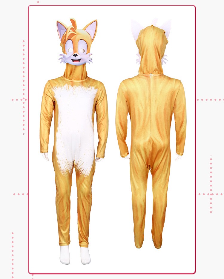 Sonic The Hedgehog Tails Knuckles Shadow Cosplay Bodysuit For Halloween