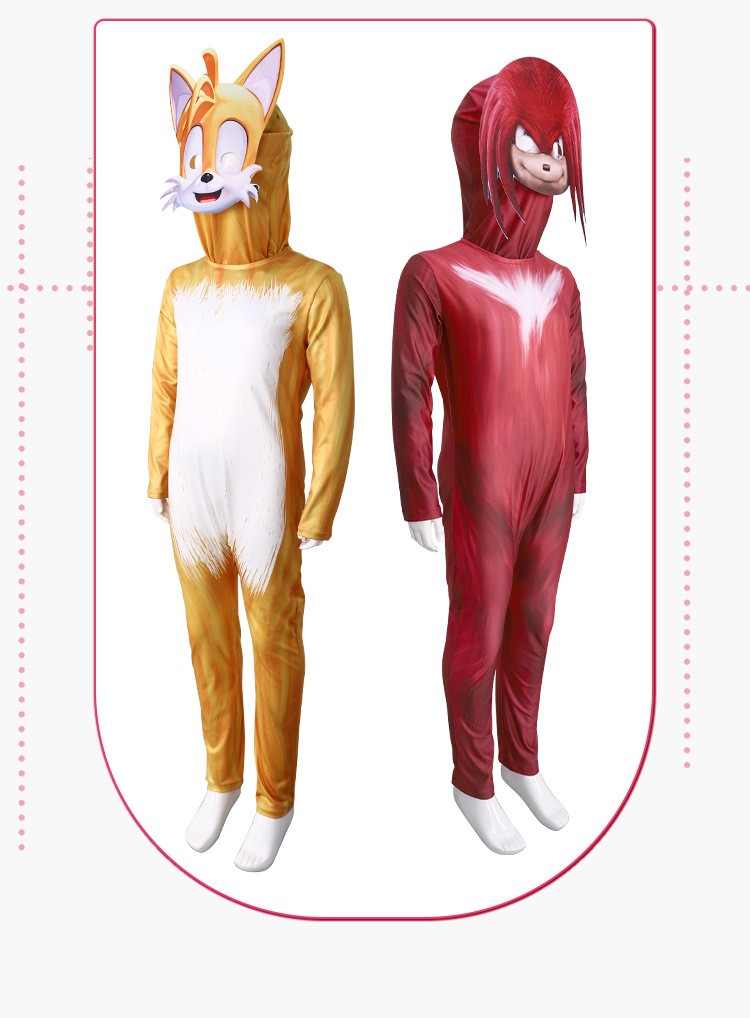 Sonic The Hedgehog Tails Knuckles Shadow Cosplay Bodysuit For Halloween
