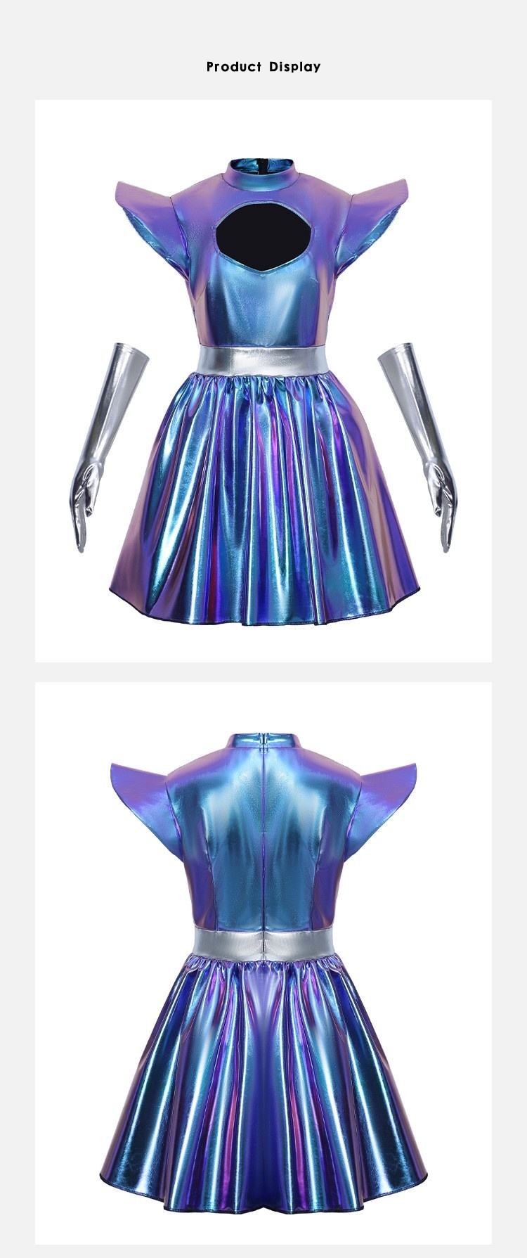 Futuristic AI Robot Laser Dress Cosplay Costume For Halloween