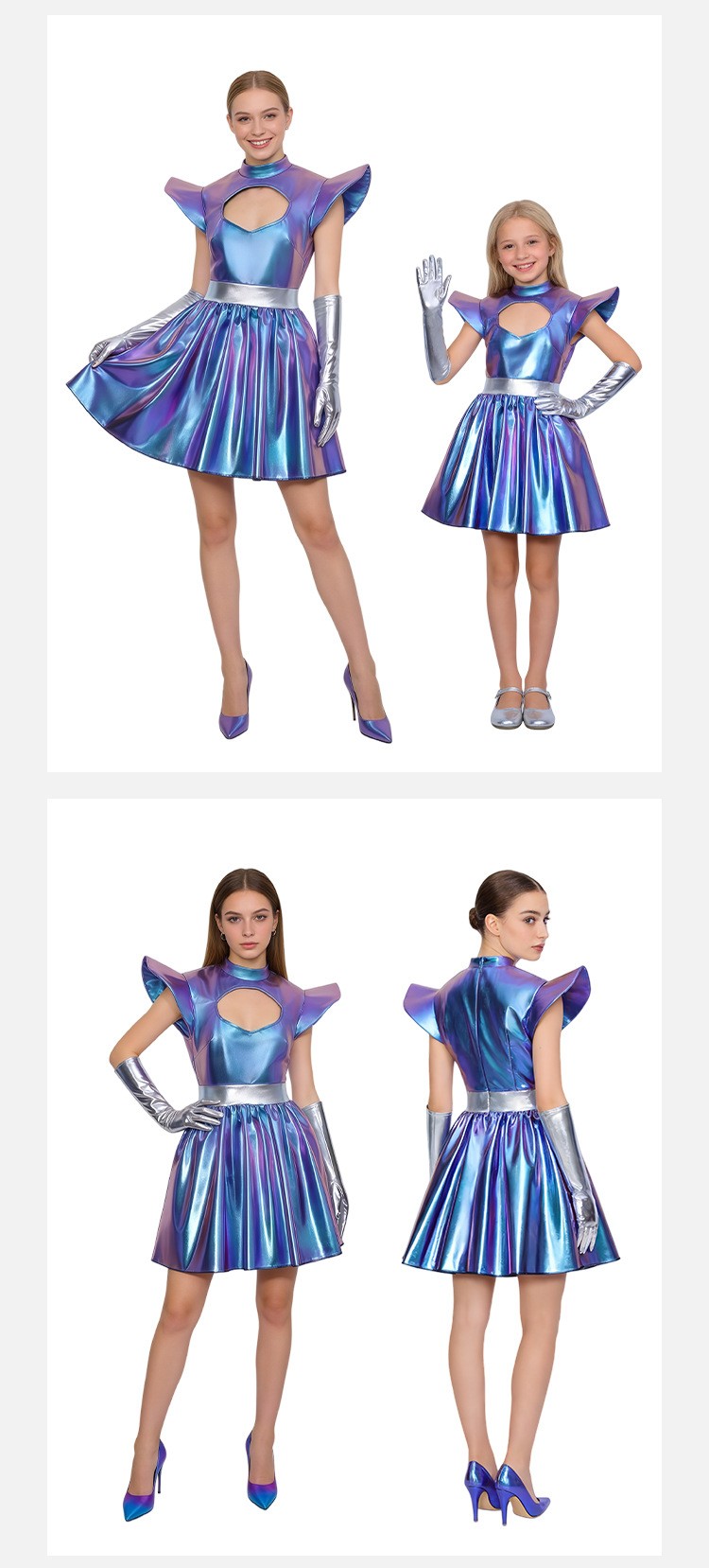 Futuristic AI Robot Laser Dress Cosplay Costume For Halloween