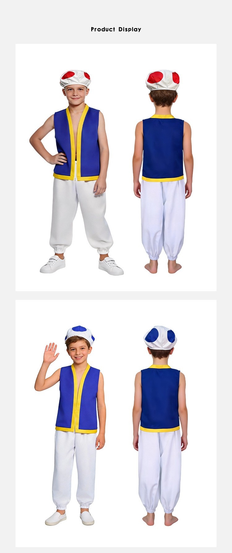 Super Mario Toad Cosplay Costume For Halloween