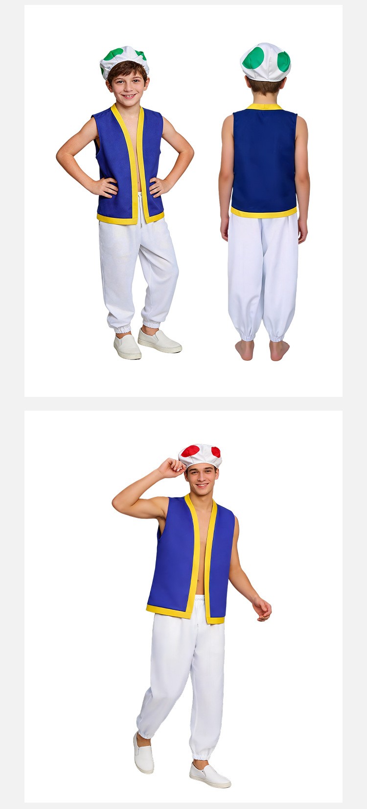 Super Mario Toad Cosplay Costume For Halloween