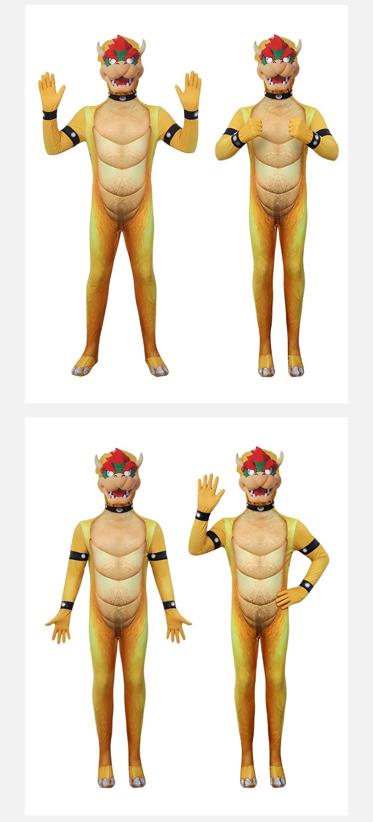 Super Mario Yoshi And Bowser Cosplay Bodysuit For Halloween