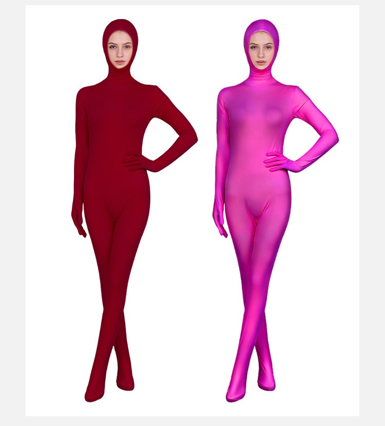 Women Full Body Zentai Open Face Bodysuit Cosplay Costume For Halloween