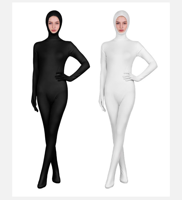 Women Full Body Zentai Open Face Bodysuit Cosplay Costume For Halloween