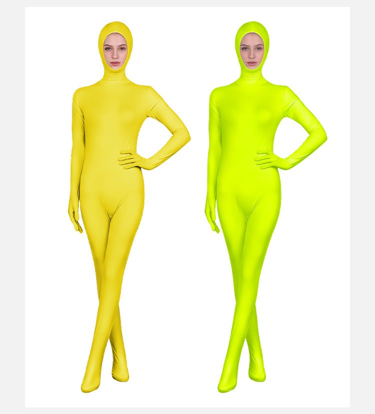 Women Full Body Zentai Open Face Bodysuit Cosplay Costume For Halloween