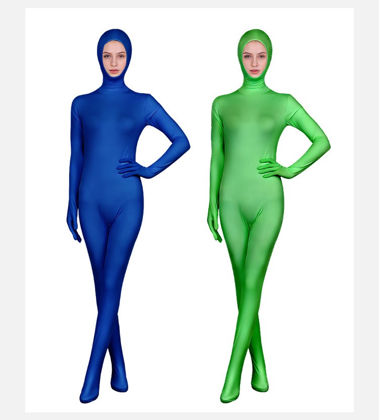 Women Full Body Zentai Open Face Bodysuit Cosplay Costume For Halloween