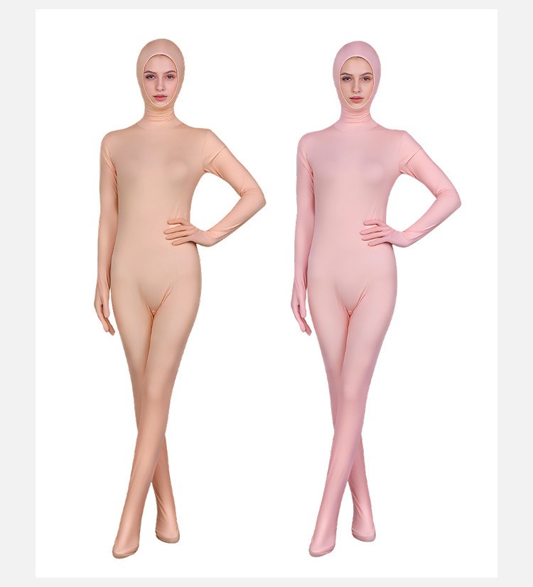 Women Full Body Zentai Open Face Bodysuit Cosplay Costume For Halloween